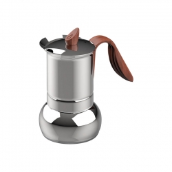 G.A.T Opera Wood Espressokanna Stål 4 kopp