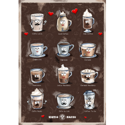 Rigtig Kaffe COFFEE DRINKS Poster 21x30cm