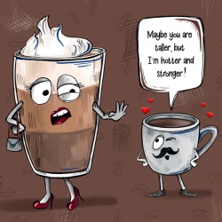 Rigtig Kaffe HOTTER & STRONGER Poster 21x30cm