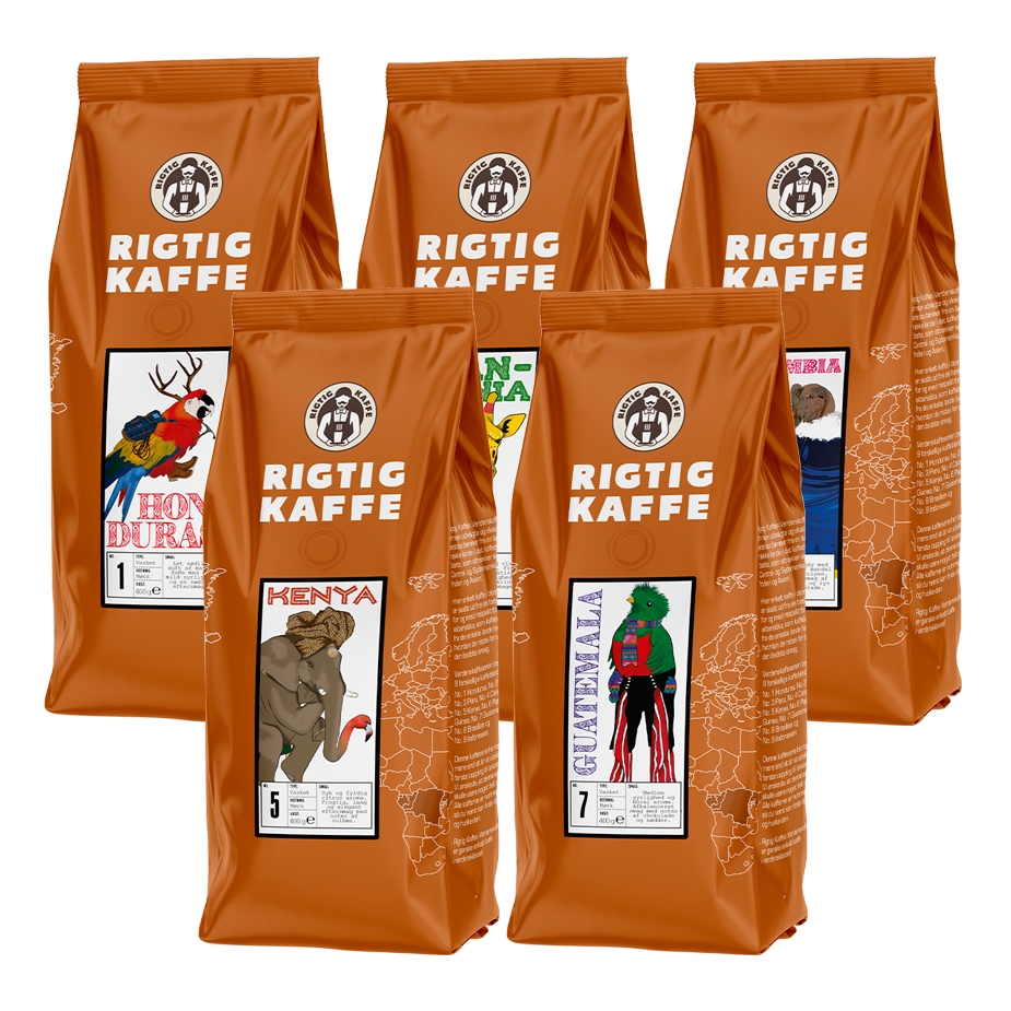 Rigtig Kaffe V&auml;rldens Kaffe Mixpaket 5x400g