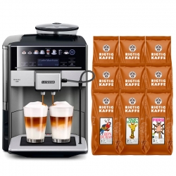 Siemens TE655203RW EQ6 Plus s500 Espressomaskin Inkl. 9 x 400g Verdenskaffe