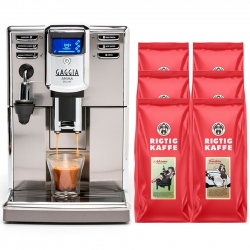Gaggia Anima De Luxe Stål/Svart Inkl. 6kg Rigtig Kaffe