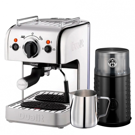 Dualit 3 in 1 Espressomaskin Inkl. Mjölkkanna & Kaffekvarn