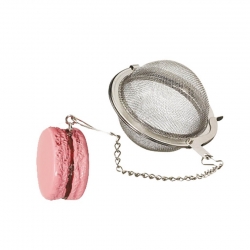 Tesil i Kedja med Macaron-Figur Inkl. Østerlandsk Thehus Strawberry Cream 125g