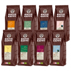 Rigtig Kaffe Organic Mixpaket 8x400g