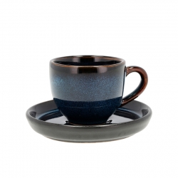 Bitz Espressomugg med underkopp 7 cl 6 st Mörkblå/Svart