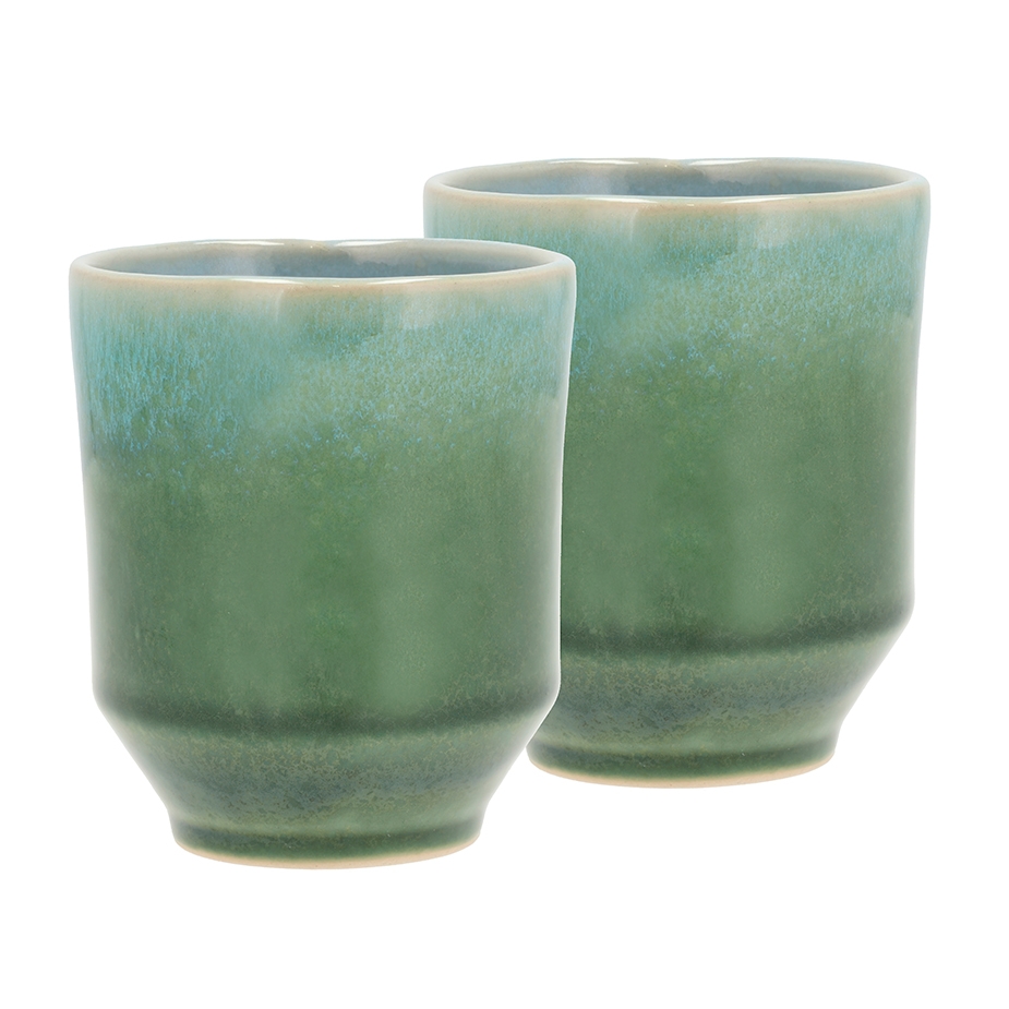 Villa Collection Styles Mugg 18 cl 2 st Gr&ouml;n/Bl&aring;