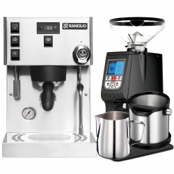 Rancilio Silvia Pro X Stål Espressomaskin Inkl. Eureka Atom 65 & Baristautrustning