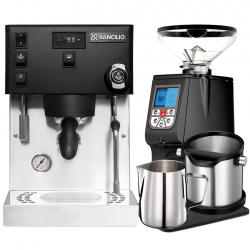 Rancilio Silvia Pro X Svart Espressomaskin Inkl. Eureka Atom 65 & Baristautrustning