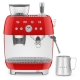 Smeg EGF03RDEU manuell espressomaskin inkl. kvarn röd