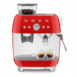 Smeg EGF03RDEU manuell espressomaskin inkl. kvarn röd