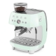 Smeg EGF03PGEU manuell espressomaskin inkl. kvarn pastellgrön