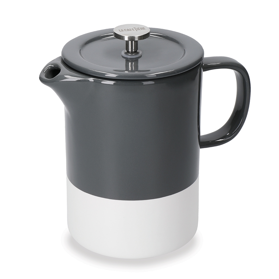 La Cafeti&egrave;re Barcelona 6 Koppar Kaffepress Inkl. Mugg Cool Grey