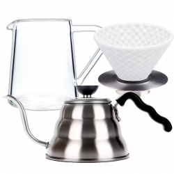 Loveramics Filterbryggning Set Inkl. Strong Dripper 2 Kopp, Stativ, Glaskanna & V60 Vattenkokare