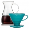 Hario Filterbryggning Set Inkl. V60-02 Dripper 2 Koppar & Glaskanna 0,4 L