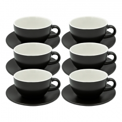 Club House Tulipano Latte med Underkopp Matt Svart 30 cl 6 St