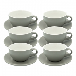 Club House Tulipano Latte med Underkopp Matt Grå 30 cl 6 St