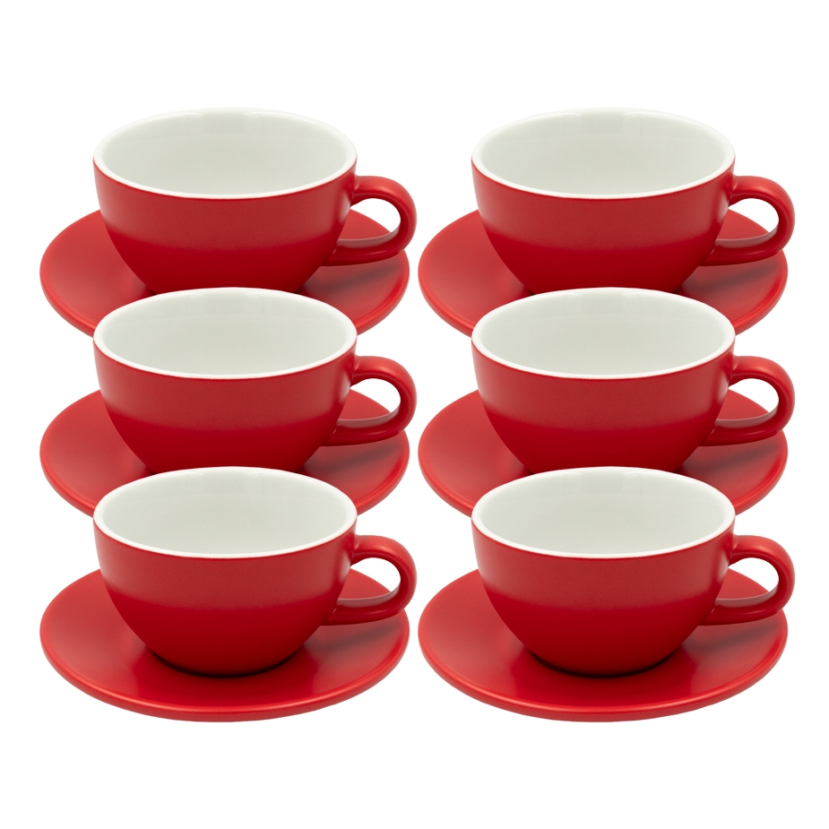 Club House Tulipano Latte med Underkopp Matt R&ouml;d 30 cl 6 St