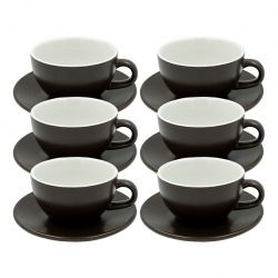 Club House Tulipano Latte med Underkopp Matt Brun 30 cl 6 St