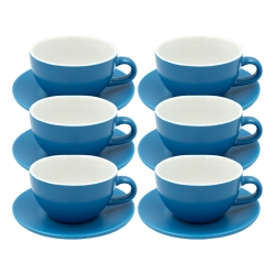 Club House Tulipano Latte med Underkopp Matt Blå 30 cl 6 St