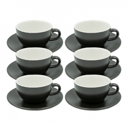 Club House Tulipano Cappuccino med Underkopp Matt Svart 26 cl 6 St