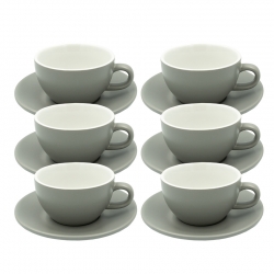 Club House Tulipano Cappuccino med Underkopp Matt Grå 26 cl 6 St