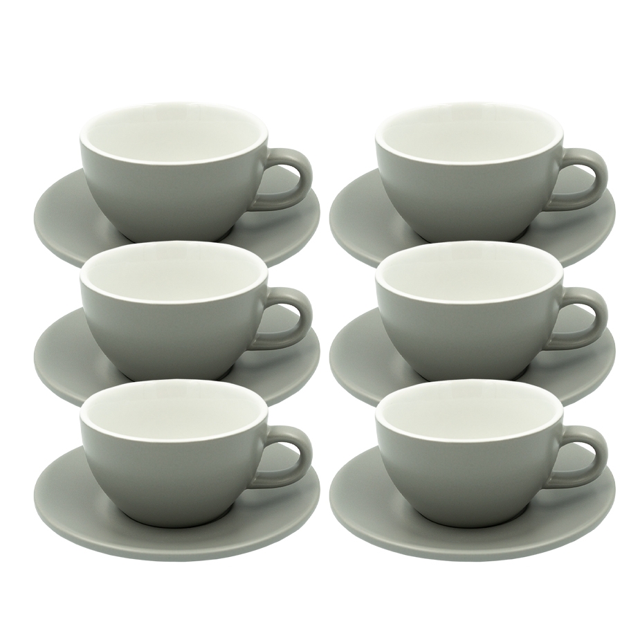 Club House Tulipano Cappuccino med Underkopp Matt Gr&aring; 26 cl 6 St