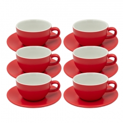 Club House Tulipano Cappuccino med Underkopp Matt Röd 26 cl 6 St