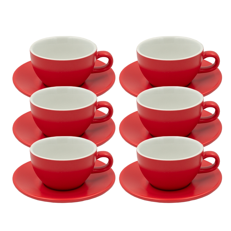 Club House Tulipano Cappuccino med Underkopp Matt R&ouml;d 26 cl 6 St