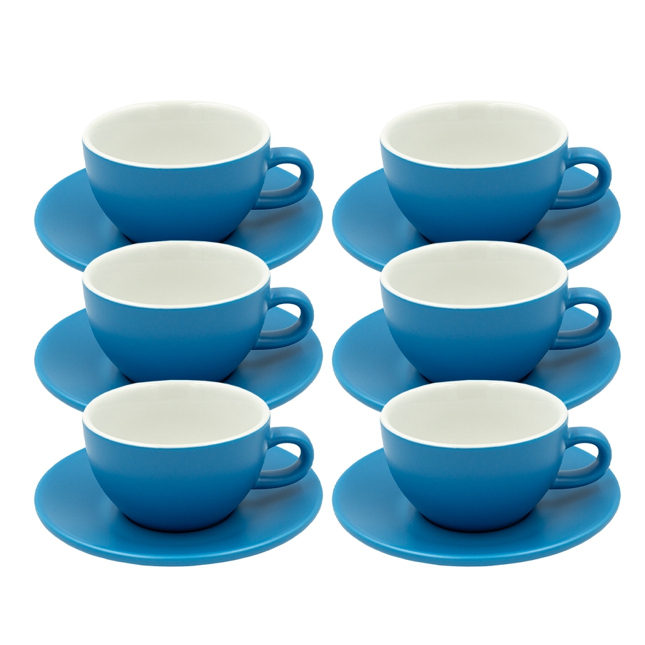 Club House Tulipano Cappuccino med Underkopp Matt Bl&aring; 26 cl 6 St