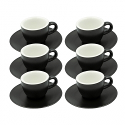 Club House Tulipano Espresso med Underkopp Matt Svart 7 cl 6 St