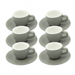 Club House Tulipano Espresso med Underkopp Matt Grå 7 cl 6 St