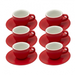 Club House Tulipano Espresso med Underkopp Matt Röd 7 cl 6 St