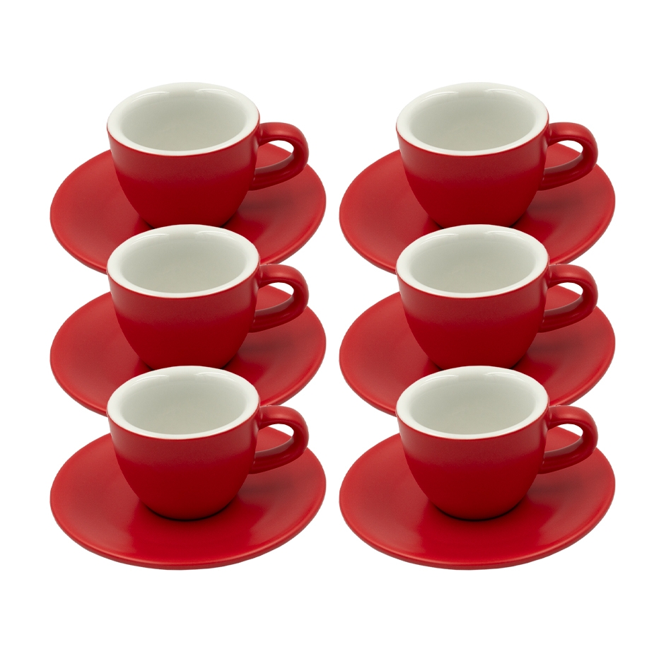 Club House Tulipano Espresso med Underkopp Matt R&ouml;d 7 cl 6 St