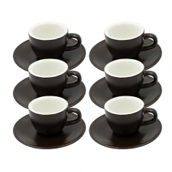 Club House Tulipano Espresso med Underkopp Matt Brun 7 cl 6 St