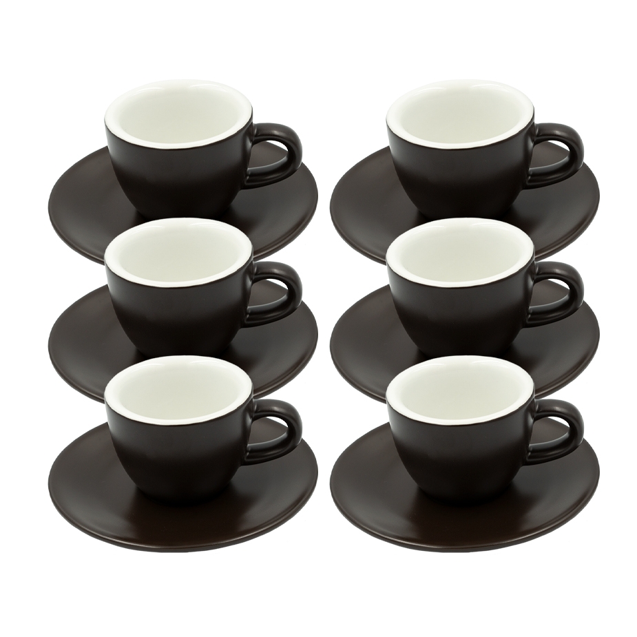 Club House Tulipano Espresso med Underkopp Matt Brun 7 cl 6 St