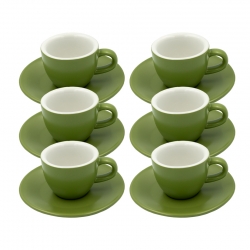 Club House Tulipano Espresso med Underkopp Matt Grön 7 cl 6 St