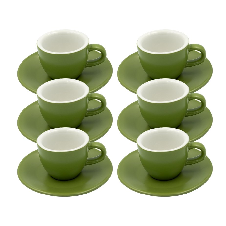 Club House Tulipano Espresso med Underkopp Matt Gr&ouml;n 7 cl 6 St