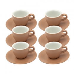Club House Tulipano Espresso med Underkopp Matt Beige 7 cl 6 St