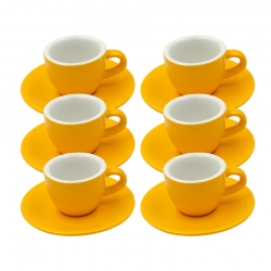 Club House Tulipano Espresso med Underkopp Matt Gul 7 cl 6 St