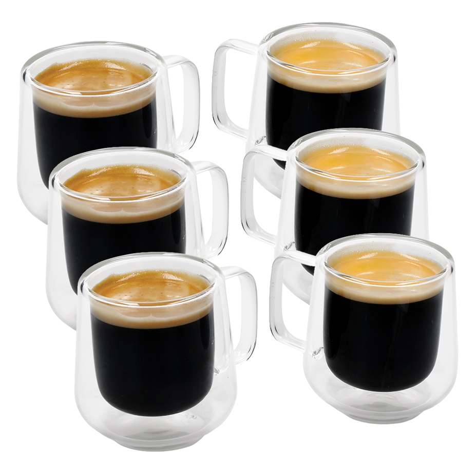 La Cafeti&egrave;re Dubbelv&auml;ggig Espressoglas 10 cl 6 St