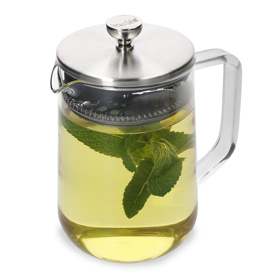 La Cafeti&egrave;re 4 Koppar Tebryggare St&aring;l/Glas