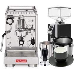 La Pavoni Mini Cellini LPSMCS01EU Inkl. Eureka Mignon Turbo Espressokvarn,  Baristautrustning & Koppar