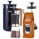 La Cafetière Pisa 8 Koppar Kaffepress Navy Inkl. Kaffekvarn, Mjölkskummare & Kaffe