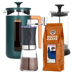 La Cafetière Pisa 8 Koppar Kaffepress Grön Inkl. Kaffekvarn, Mjölkskummare & Kaffe