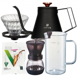 Hario Filterbryggningsset Inkl. Gooseneck Vattenkokare, Dripper 2 Kopp, Server, Kvarn & Filter