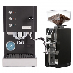 Profitec GO Mat Svart Espressomaskin Modell 2025 Inkl. Eureka Mignon Libra Chrome/Mat Svart Espressokvarn