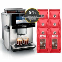 Siemens TQ907R03 EQ900 s700 Espressomaskin Inkl. 6kg Rigtig Kaffe Crema Intenso Hela kaffebönor