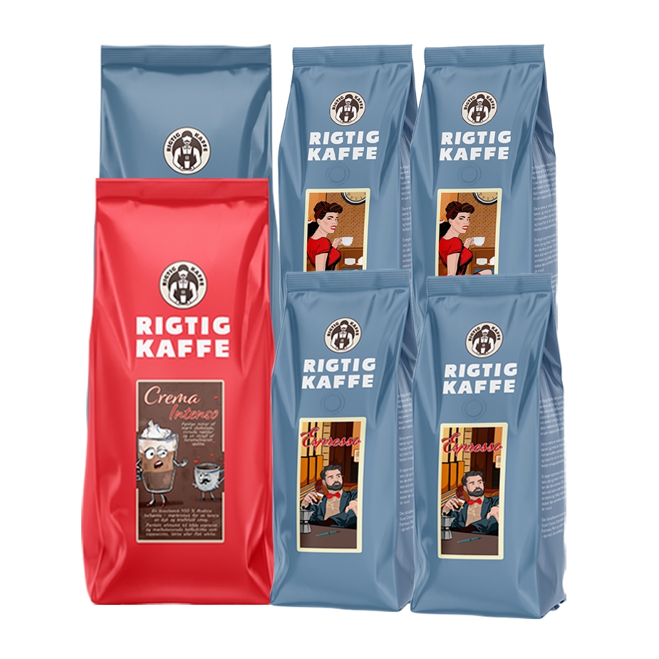 Rigtig Kaffe Mixpaket 4kg Hela kaffeb&ouml;nor