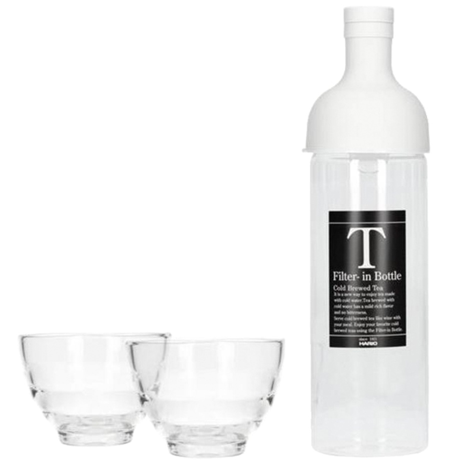 Hario Filter-In 0,75 L Isbryggare Ljusgr&aring; med 2 glas